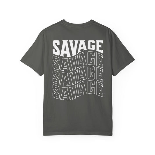 Savage Stacked Typography Relaxed Graphic Tee