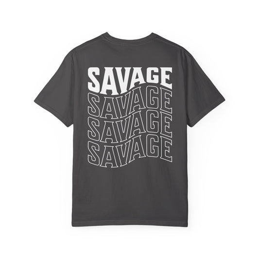 Savage Stacked Typography Relaxed Graphic Tee